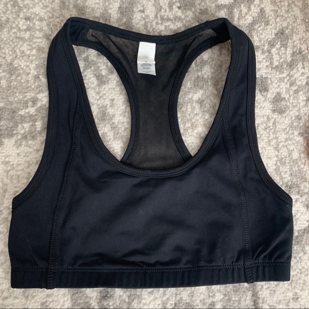 Black ALO Yoga sports bra with mesh back- s/m